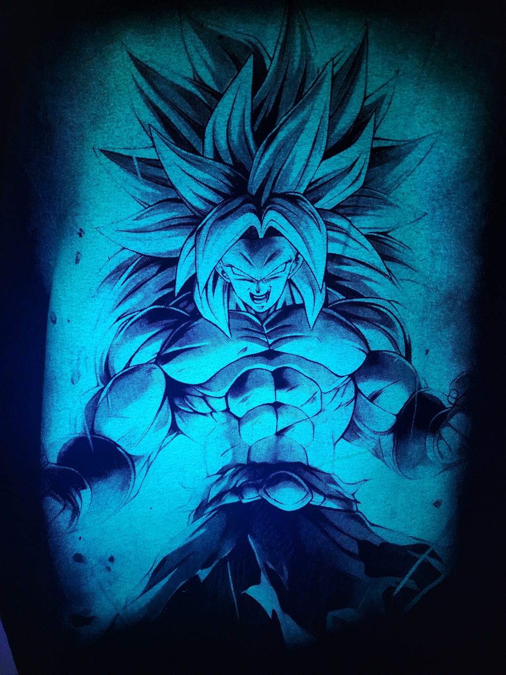 Dragon Ball Z Inspired Super Saiyan Neon Graphic T-Shirt Black Anime Tee - Picture 4 of 6